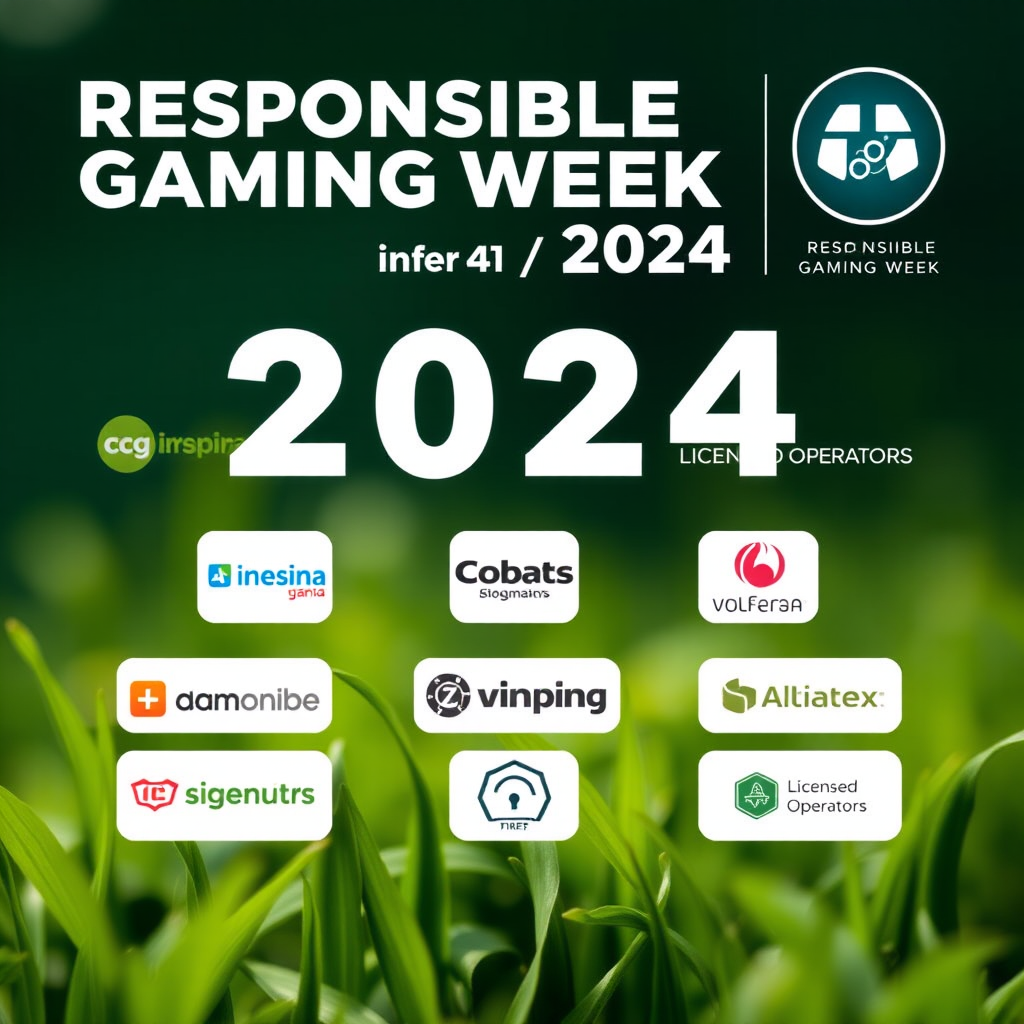 Imagen promocional de la Semana del Juego Responsable 2024 en España, mostrando logos de operadores licenciados y herramientas de juego responsable
