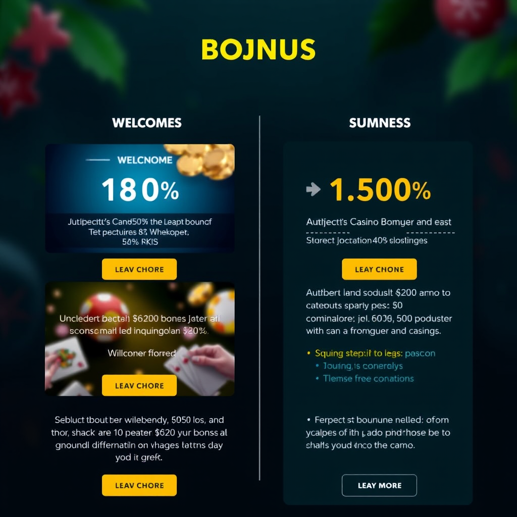 Interfaz de comparación de bonos de casino mostrando diferentes ofertas de bienvenida con porcentajes y términos claramente visibles