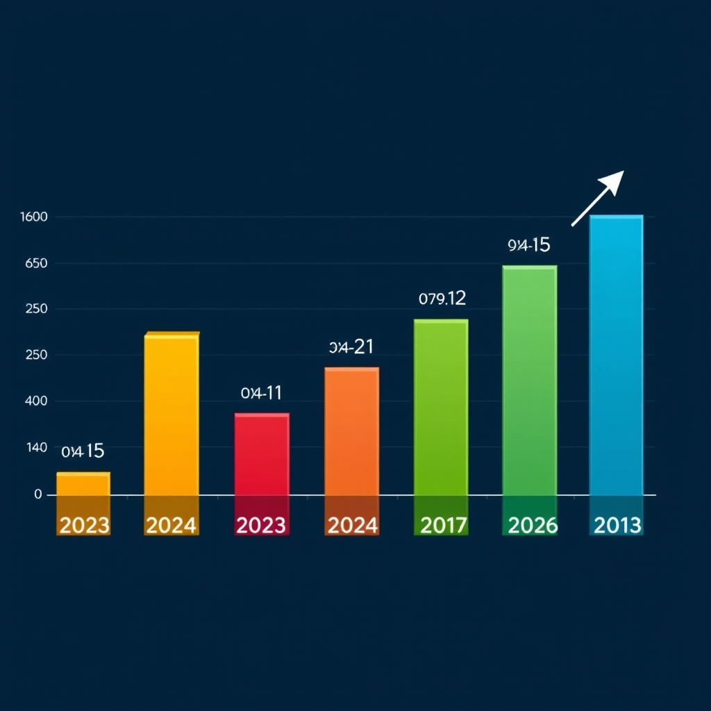 Gráfico estadístico con barras ascendentes mostrando el crecimiento progresivo de las apuestas deportivas durante la temporada de La Liga 2024-25