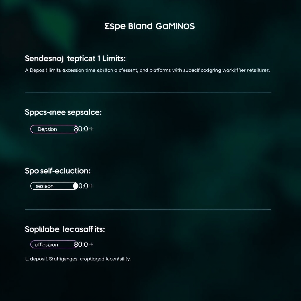 Interfaz de herramientas de juego responsable mostrando opciones de límites de depósito, tiempo de sesión y autoexclusión en plataformas licenciadas españolas