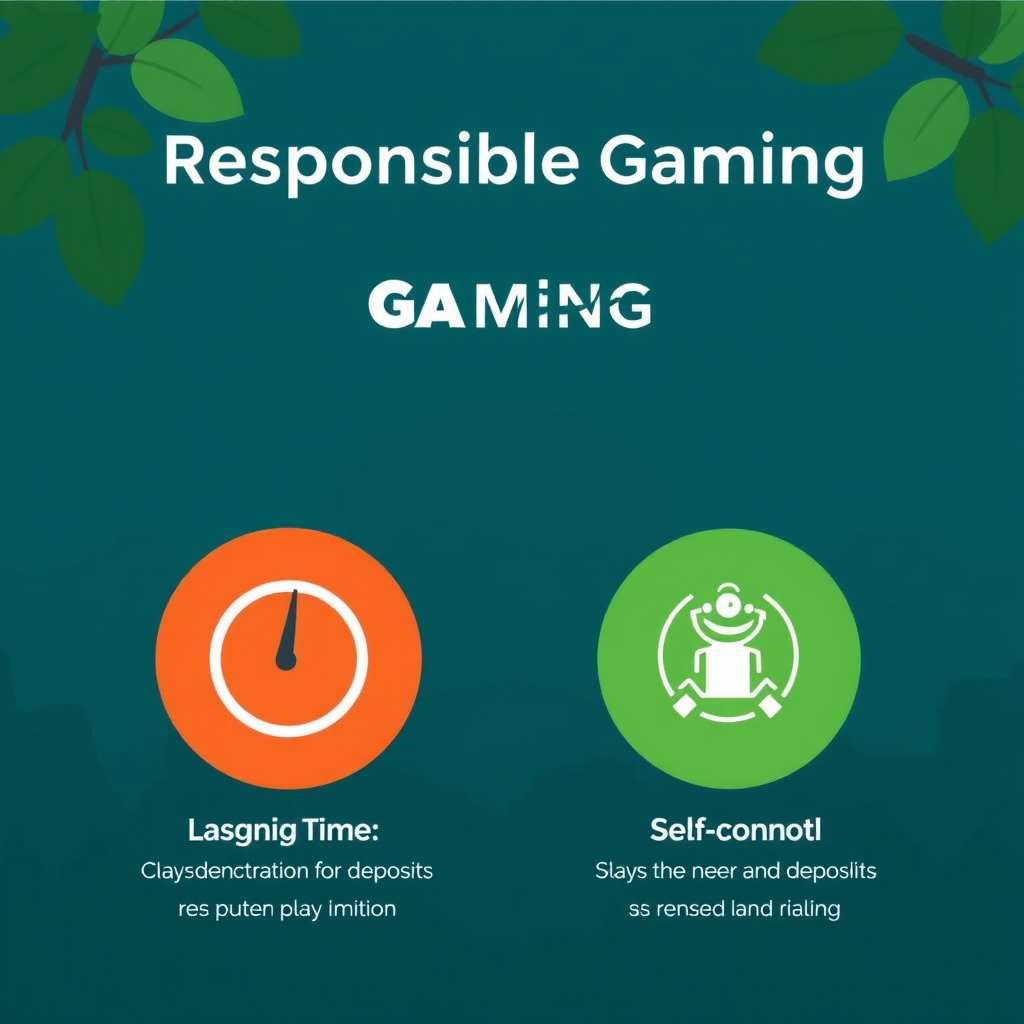 Infografía sobre juego responsable mostrando límites de depósito, tiempo de juego y herramientas de autocontrol